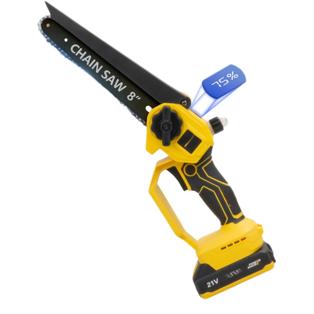 Compact 8" Cordless Electric Chain Saw 600W Brushless – Lightweight One-Hand Garden Cutter