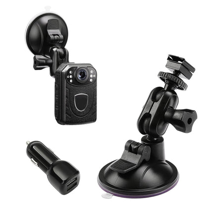 Car Mount & Charger for KJ21 Camera – Suction Bracket Dash Cam Accessory, Black