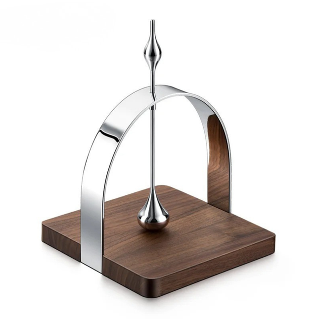 Stainless Steel Tissue Box Holder with Walnut Base – Modern Desk and Home Decor