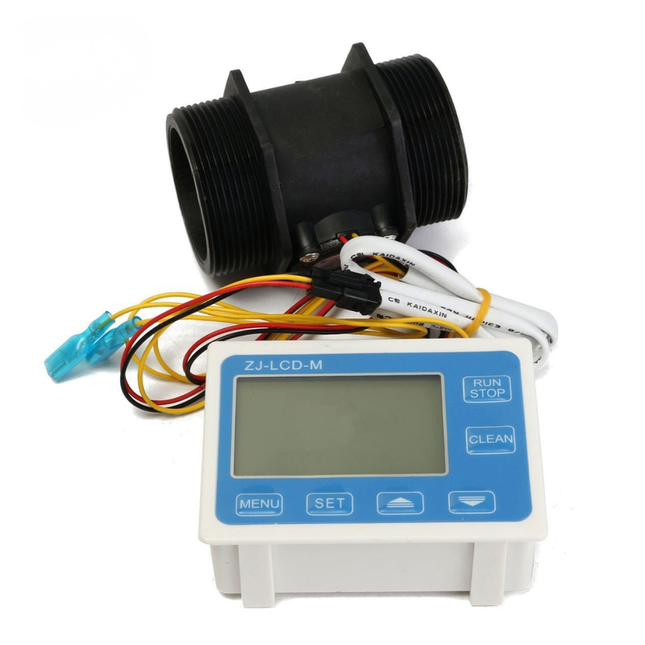 Portable Digital Water Flow Monitor with Threaded Sensor Connection