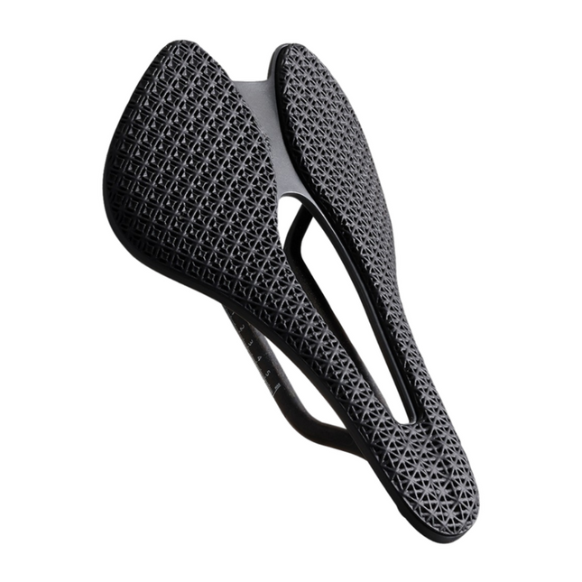 Short Nose Carbon Fiber Bike Saddle with 3D Printed Ventilated Design