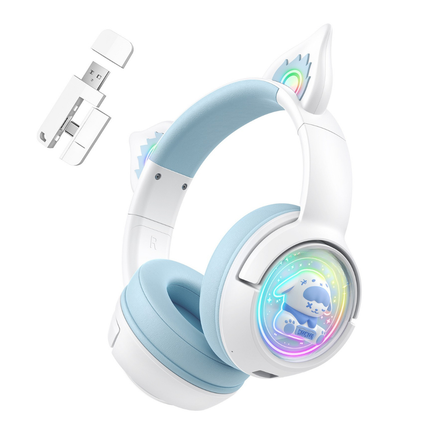 Rechargeable 2-in-1 Headphones Bluetooth & 2.4G Wireless Wired Mode 50mm High-Quality Drivers