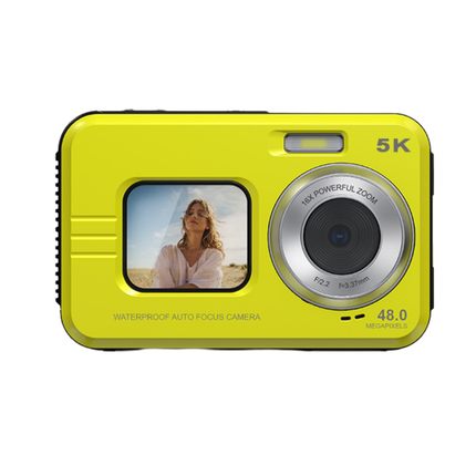 Portable 5K Waterproof Sports Camera with Dual Screens and 48MP Ultra HD Photos
