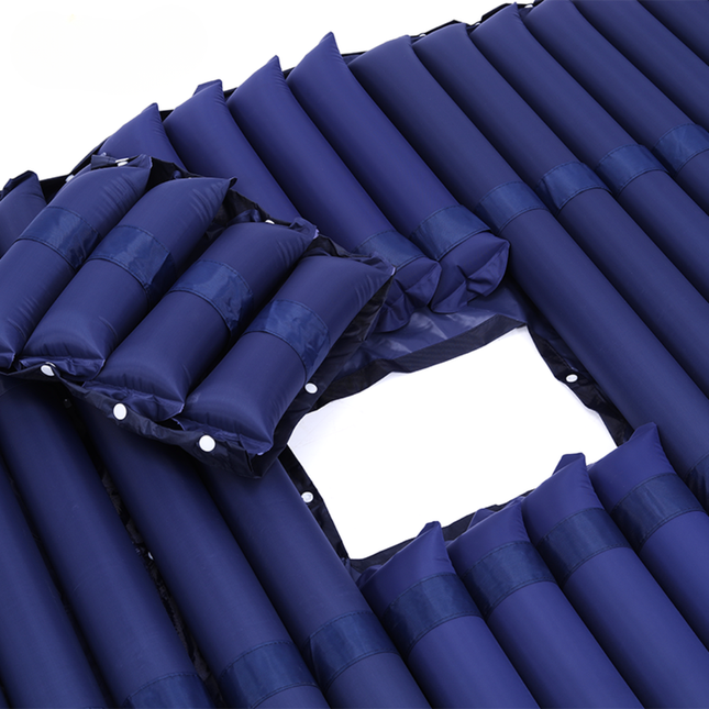 PVC Nylon Air Bubble Mattress with Full-Curve Design, Quiet Integrated Pump & Toilet Cut-Out