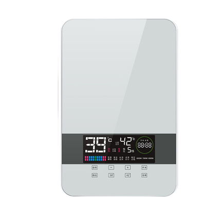 Wall-Mounted Smart Instant Electric Water Heater with Touch Control & Glass Panel