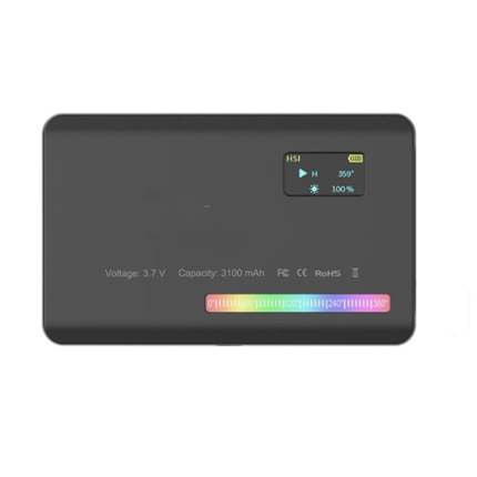 Compact RGB Pocket LED Light with Adjustable White Balance & USB-C Recharge for Content Creators
