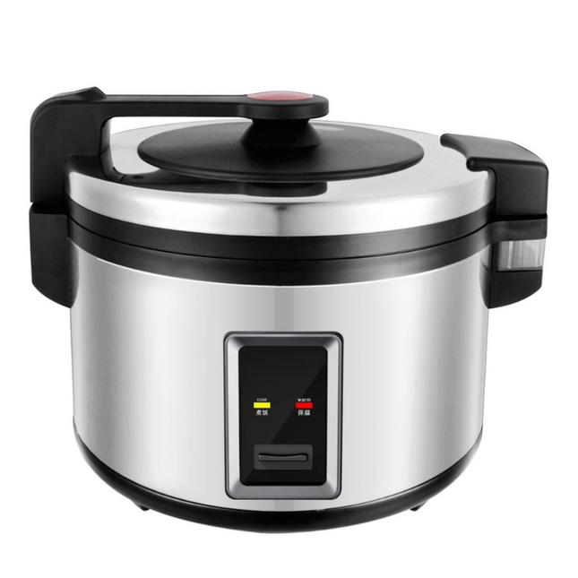 Commercial Stainless Steel Rice Cooker with Non-Stick Inner Pot and Plastic Steamer