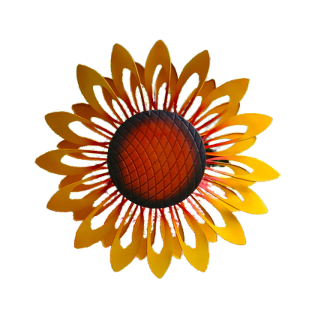 Vibrant Sunflower Garden Wind Twirler – Dual Rotating Metal Hanging Yard Decoration