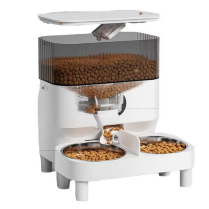 Automatic Stainless Steel Pet Feeder – 5L Capacity, Timed Portion Control, Up to 4 Meals Daily for Cats & Dogs