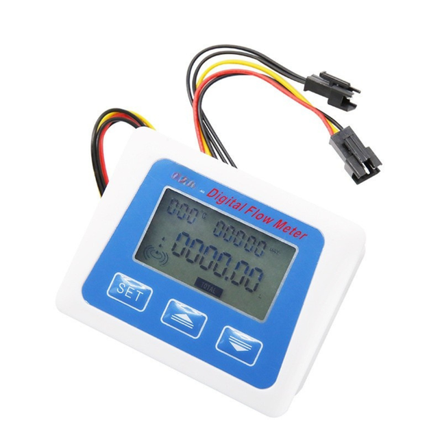 Waterproof LCD Water Flow Meter with Temperature Display and Volume Totalizer