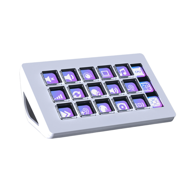 Mini Desktop Keyboard 15 Keys Programmable with LCD Display and USB-C Connection