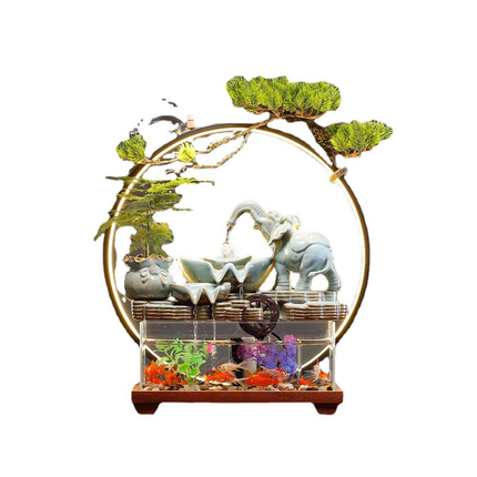 Decorative Ceramic Incense Burner with Reverse Flow Waterfall Effect and LED Light for Desk or Home Display
