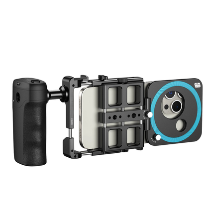 Professional Mobile Filmmaking Cage Kit with Rechargeable Grip and Accessory Mounts