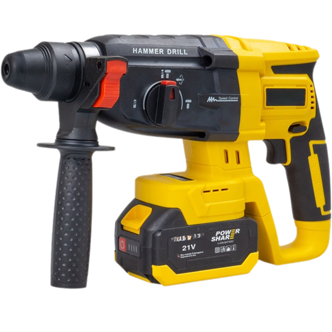 Portable 21V Cordless Brushless Hammer Drill with 26mm Chuck & Dual Batteries