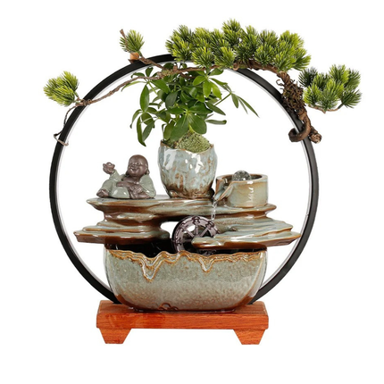 Decorative Indoor Flowing Water Feature with Crystal Ball for Home or Office Display