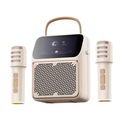 Portable Bluetooth Karaoke Microphone with Built-In 20W Speaker, LED Screen & USB Music Support – 4–5 Hour Battery