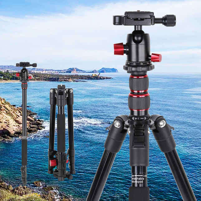 Compact Aluminum Tripod 140cm Extendable Monopod for Mobile & Camera