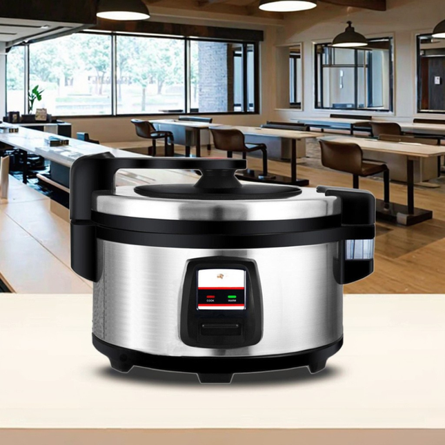 Large Capacity Commercial Rice Cooker with Stainless Steel Housing and Non-Stick Inner Pot 13L/10L