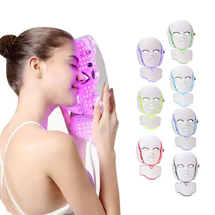 LED Face and Neck Rejuvenation Mask with 7 Light Relaxation Modes and Microcurrent Heads