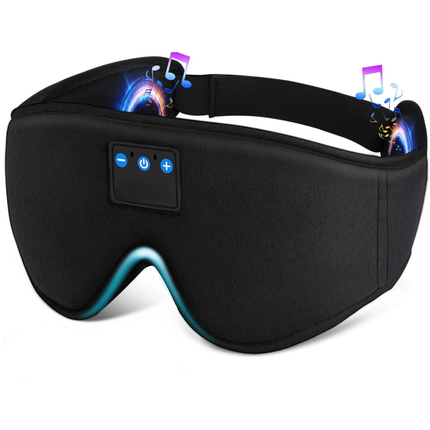 Bluetooth Wireless Music Eye Mask with HD Speakers Rechargeable Travel Relaxation Headband