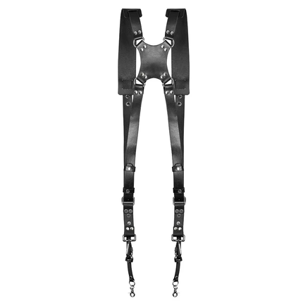 Genuine Leather Dual Shoulder Camera Harness Strap with Quick Release for DSLR & Mirrorless Cameras