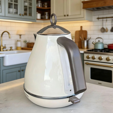 Vintage Retro Style Stainless Steel Electric Kettle 1.7L with Digital Controls
