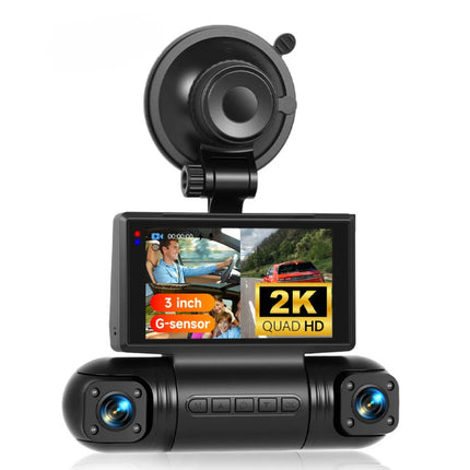 Advanced 4-Camera Car DVR with 2K Front View, Dual Side & Rear 1080P Recording and Impact Detection