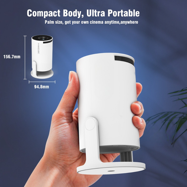 Mini Portable LCD Projector with Android 14 and 4K HD Video Support