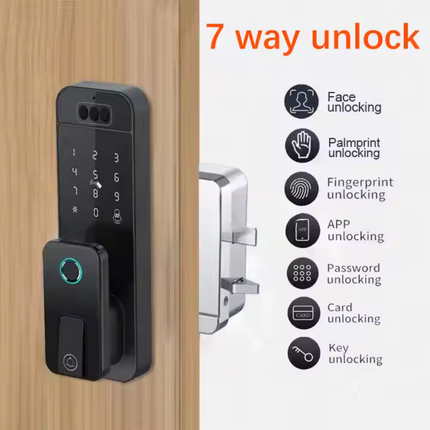 Smart Electronic Deadbolt Door Lock with Face Recognition, WiFi, Bluetooth and Keypad Access