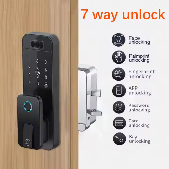 Smart Electronic Deadbolt Door Lock with Face Recognition, WiFi, Bluetooth and Keypad Access