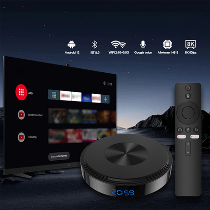 Android 14 Smart TV Box with Chip, 2GB RAM, 16GB Storage, Dual WiFi