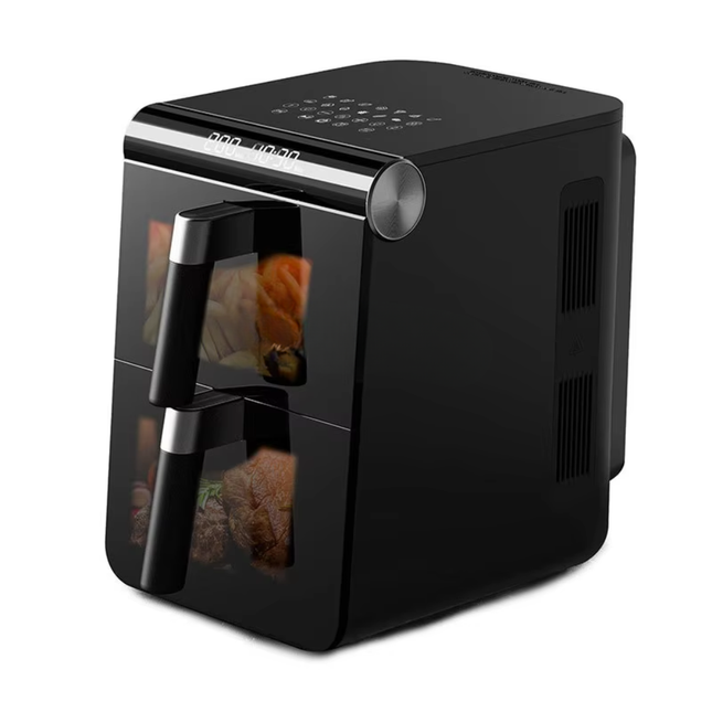Dual Drawer Air Fryer Oven 11.4L Touch Screen Digital Cooker with Non Stick Baskets