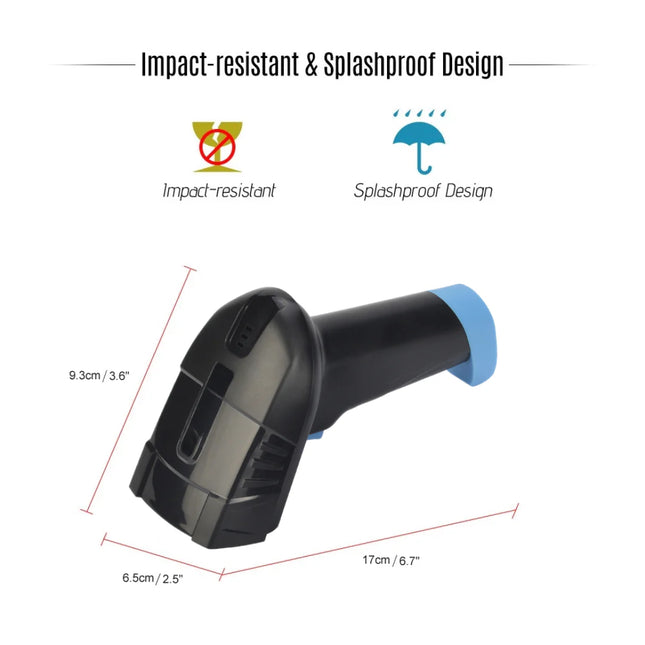 Professional Wireless 1D Barcode Scanner with Docking Station & Extended Wireless Range