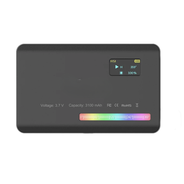 Portable RGB LED Video Light 2500–9000K Rechargeable Pocket Fill Light for Vlogging, Streaming