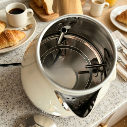 Large Capacity Stainless Steel Cordless Electric Kettle 1700ml with Auto Shut-Off