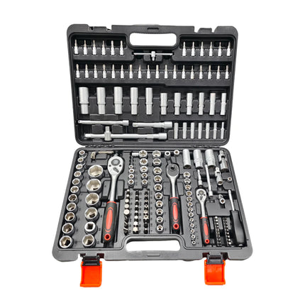 Professional 172-Piece Hand Tool Kit with Sockets & Ratchets for Automotive and Household Tasks