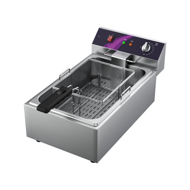Commercial 16L Electric Deep Fryer with Adjustable Temperature and Stainless Steel Construction