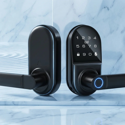 Smart Keyless Door Handle Lock with Fingerprint Reader, PIN Code and NFC Unlock