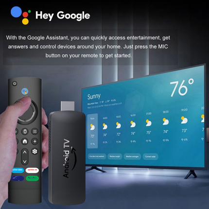 Android 12 4K Streaming TV Stick with Allwinner H618, 2GB RAM, 16GB Storage, Dual WiFi & Voice Remote