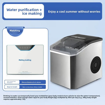 1.3L Portable Countertop Ice Maker 12kg Per Day Automatic Bullet Ice Machine