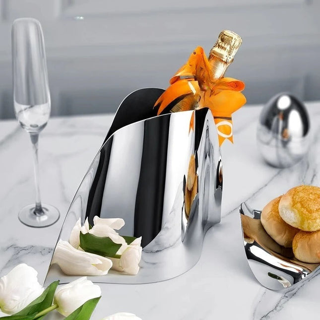 Stainless Steel Ice Bucket and Vase with Mirror Finish for Dining and Entertaining