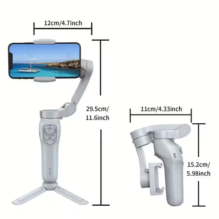 Portable 3-Axis Handheld Smartphone Gimbal Stabilizer – Foldable Design for Vlogging and Live Streaming