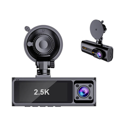 Portable 3-Channel Dash Camera 3.16" IPS Display 2.5K Front + Dual 720p Rear WiFi Black