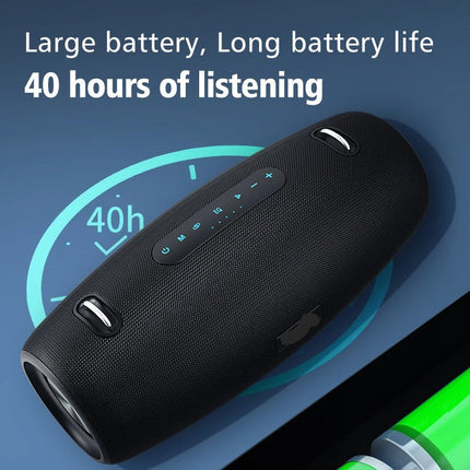 Rechargeable 60W Bluetooth Speaker Deep Bass Portable & Waterproof Black