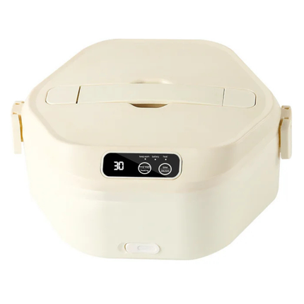 Portable 1L Electric Lunch Box with 16000mAh Rechargeable Battery and Ceramic 3-Section Food Tray