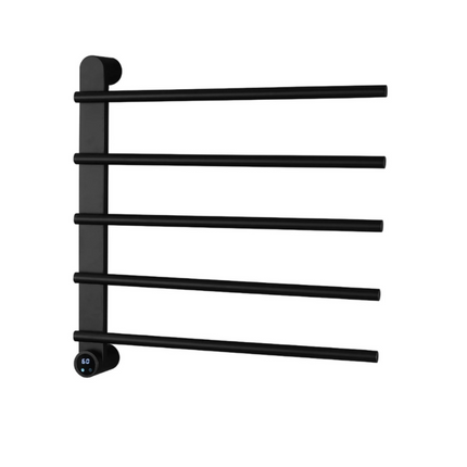 Five-Pole Electric Towel Warmer with Digital Timer & Adjustable Temperature – 60W, Wall-Mounted
