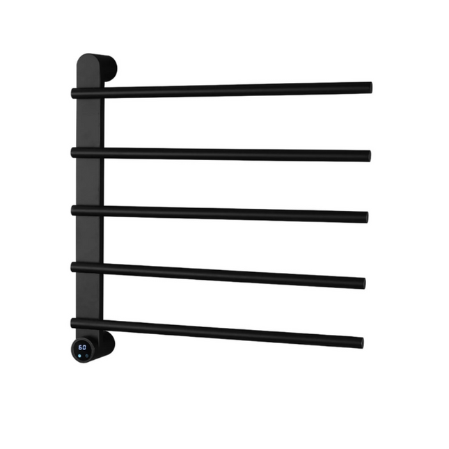 Five-Pole Electric Towel Warmer with Digital Timer & Adjustable Temperature – 60W, Wall-Mounted