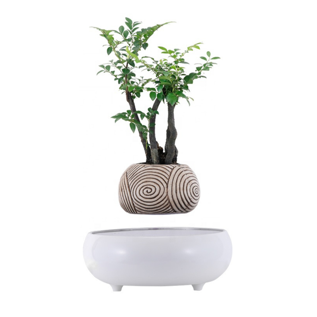Magnetic Levitating Ceramic Flower Pot – Modern Floating Planter for Home & Office Décor
