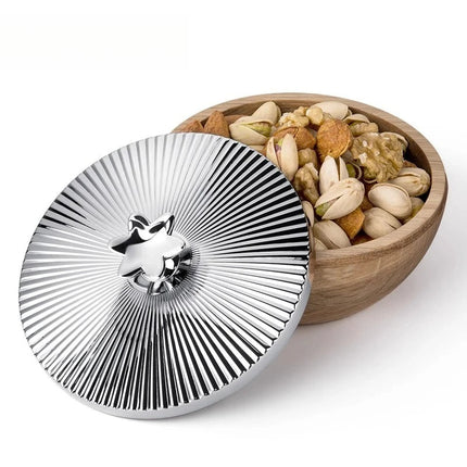 Decorative Storage Jar with Flower Handle and Airtight Beech Wood Base – Kitchen & Home Storage