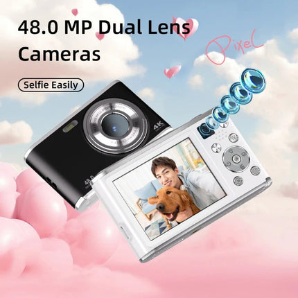 Portable 4K Vlogging Camera with 48MP Photos, Auto Focus, 2.8" IPS Screen and Webcam Function